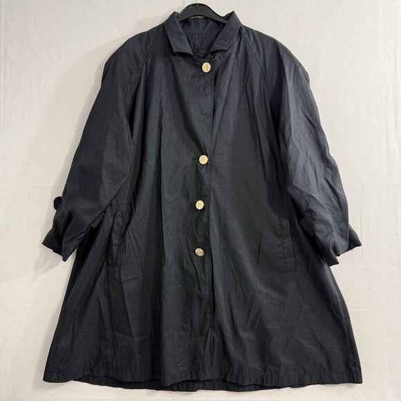 Forenza Jackets & Blazers - Vintage Forenza Women's Trench Coat Black Size 12 Shoulder Pads